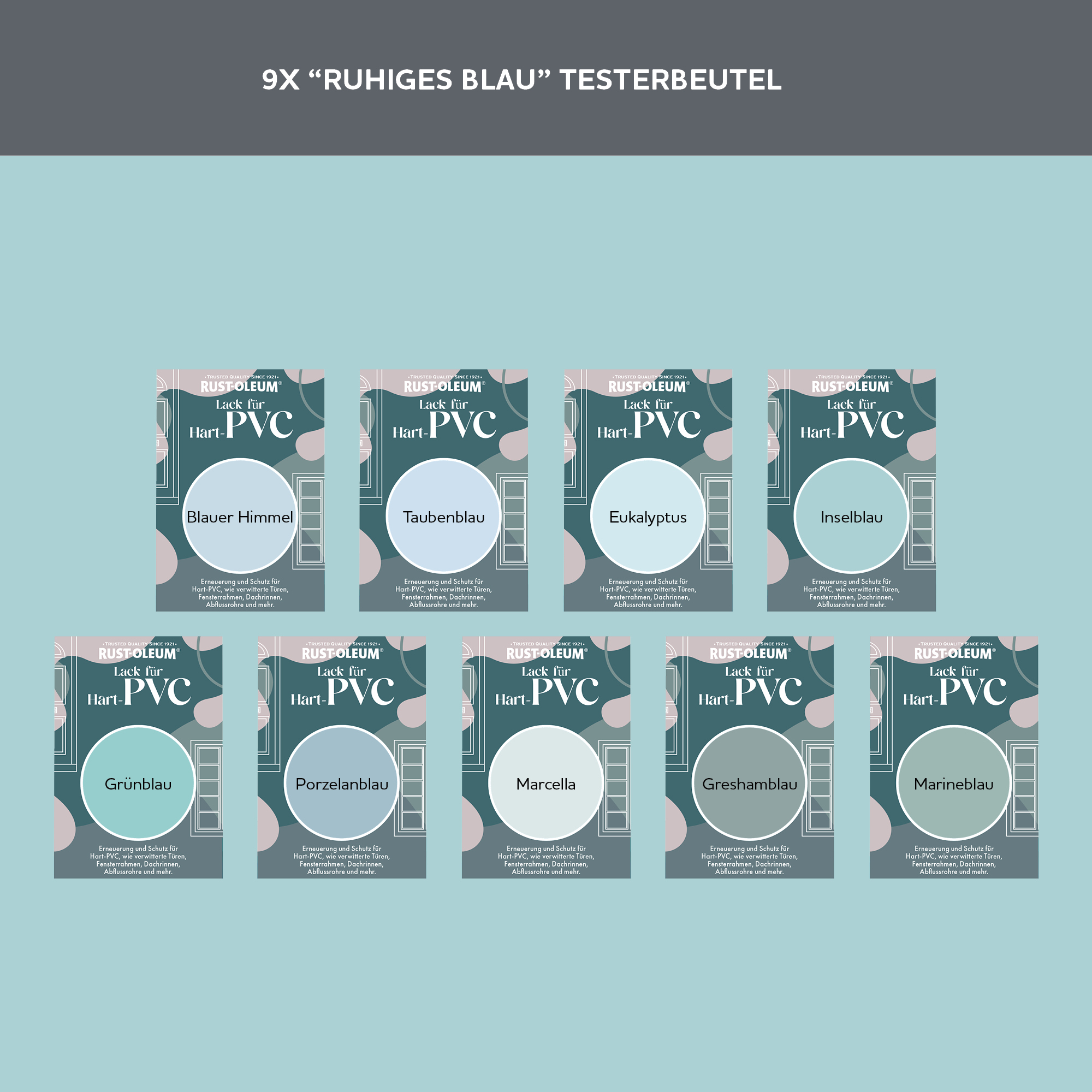 PVC-Lack Testerbox - Ruhiges Blau