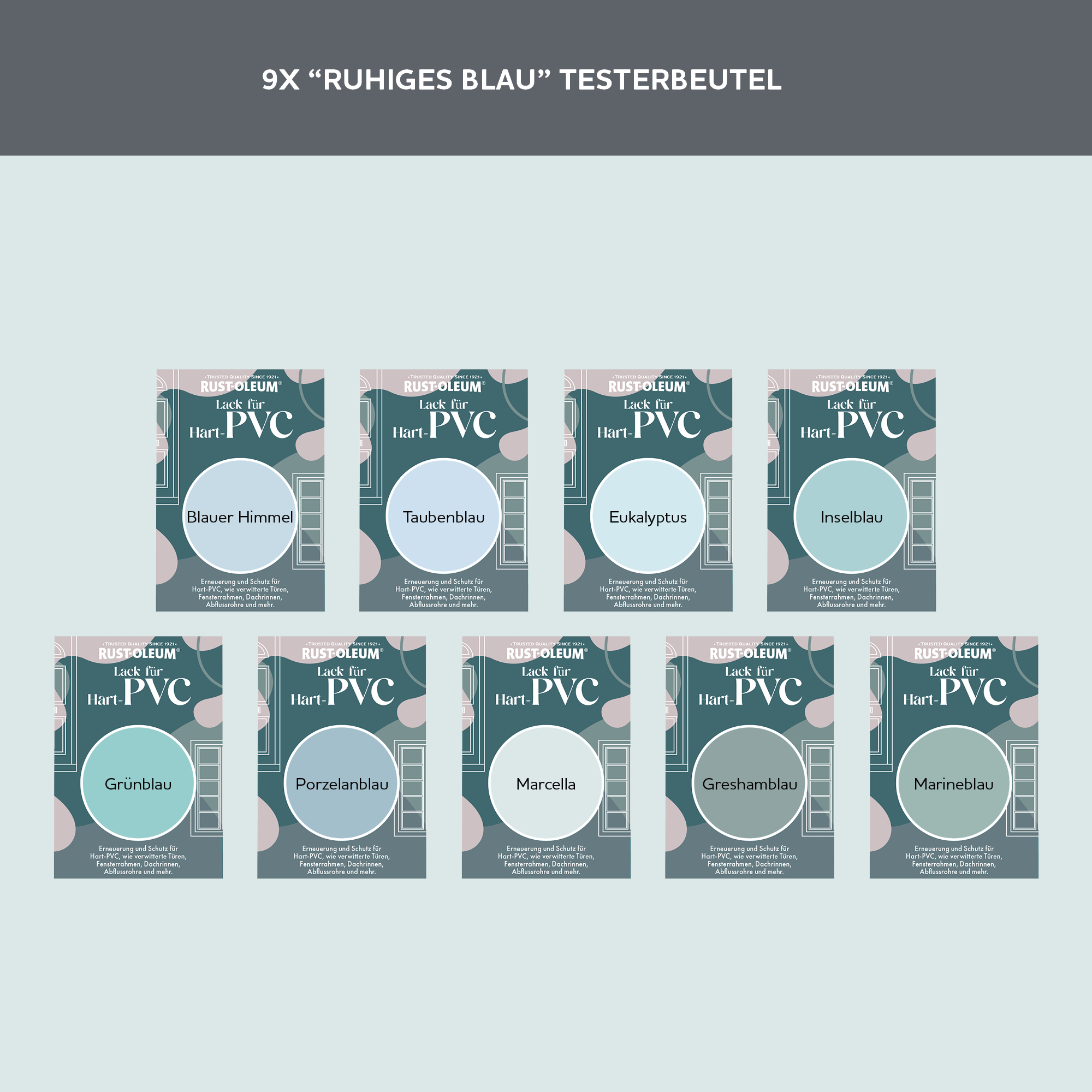 PVC-Lack Testerbox - Ruhiges Blau