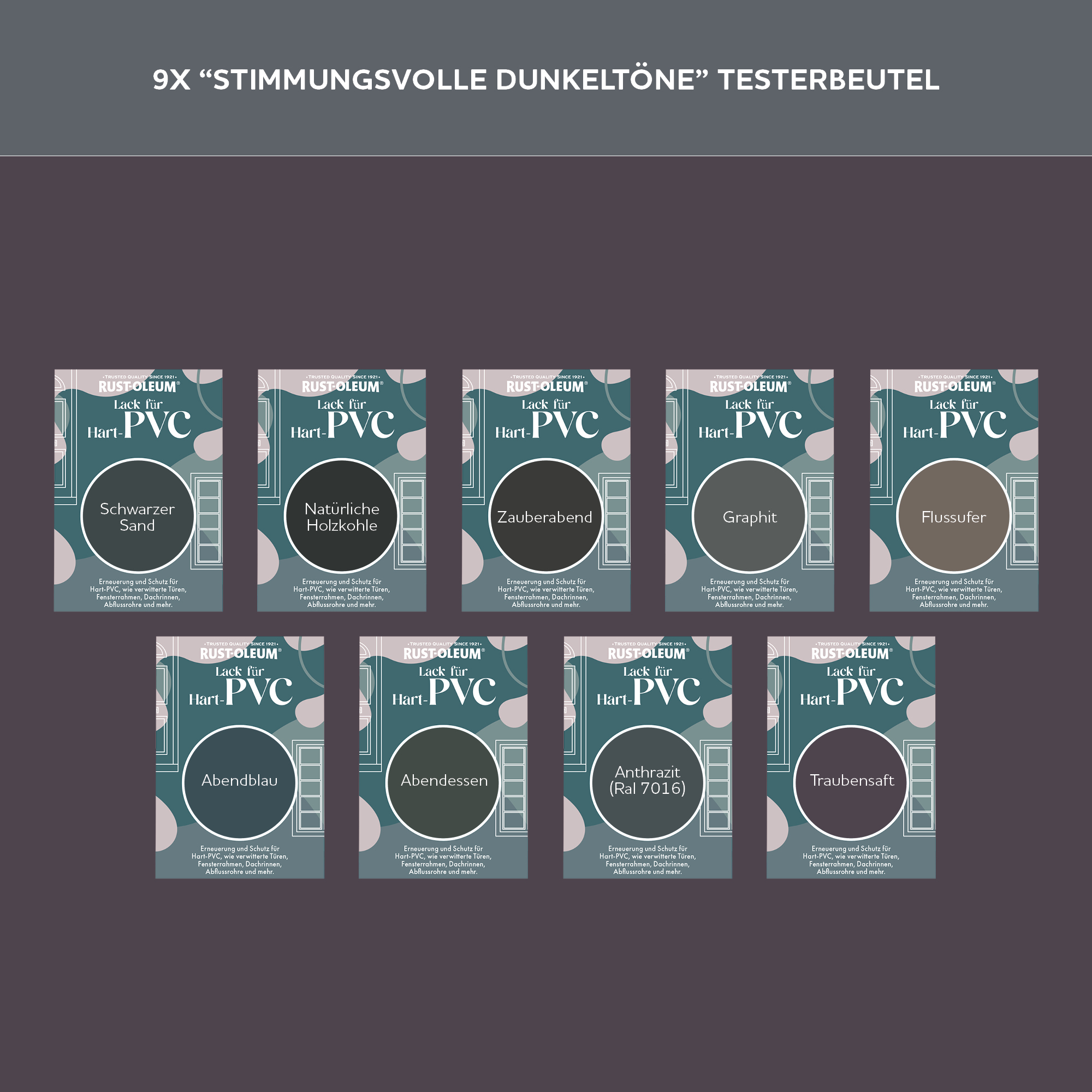 PVC-Lack Testerbox - Stimmungsvolle Dunkeltöne