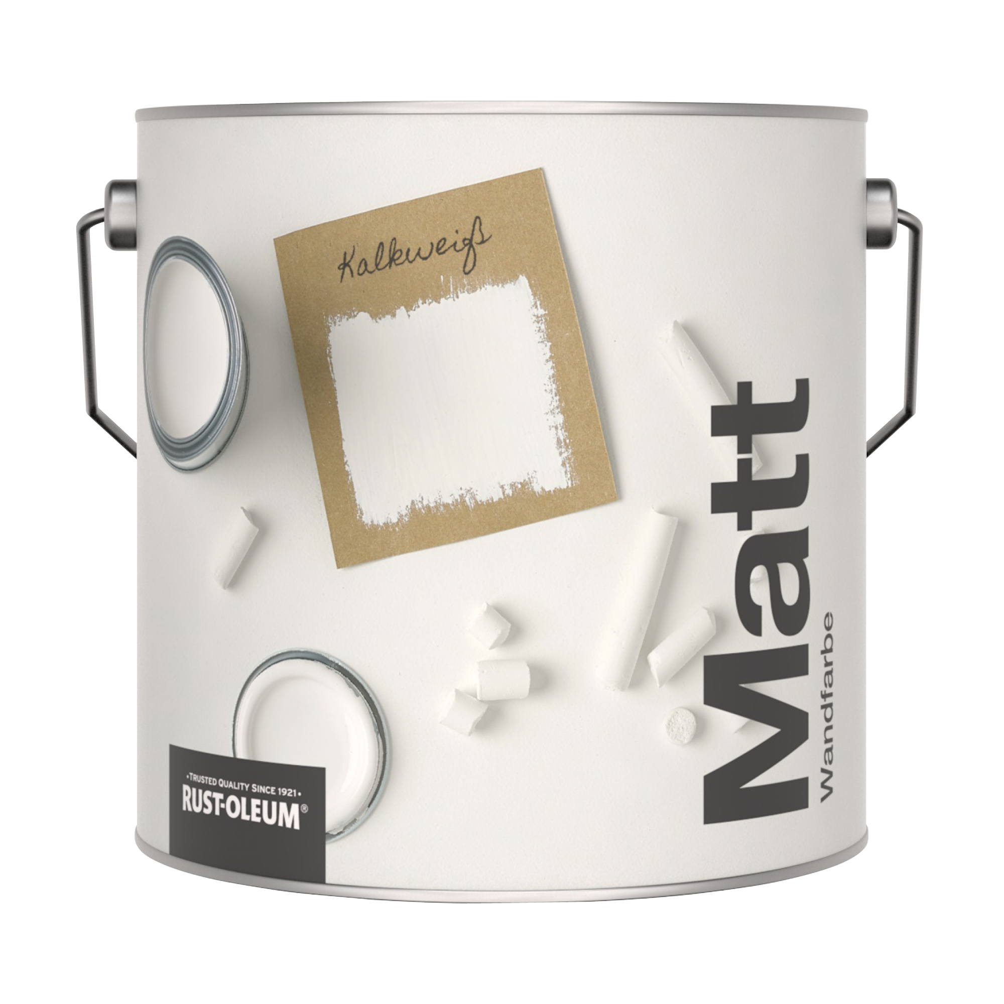 Abwaschbare matte Wandfarbe - Kalkweiß 2.5L