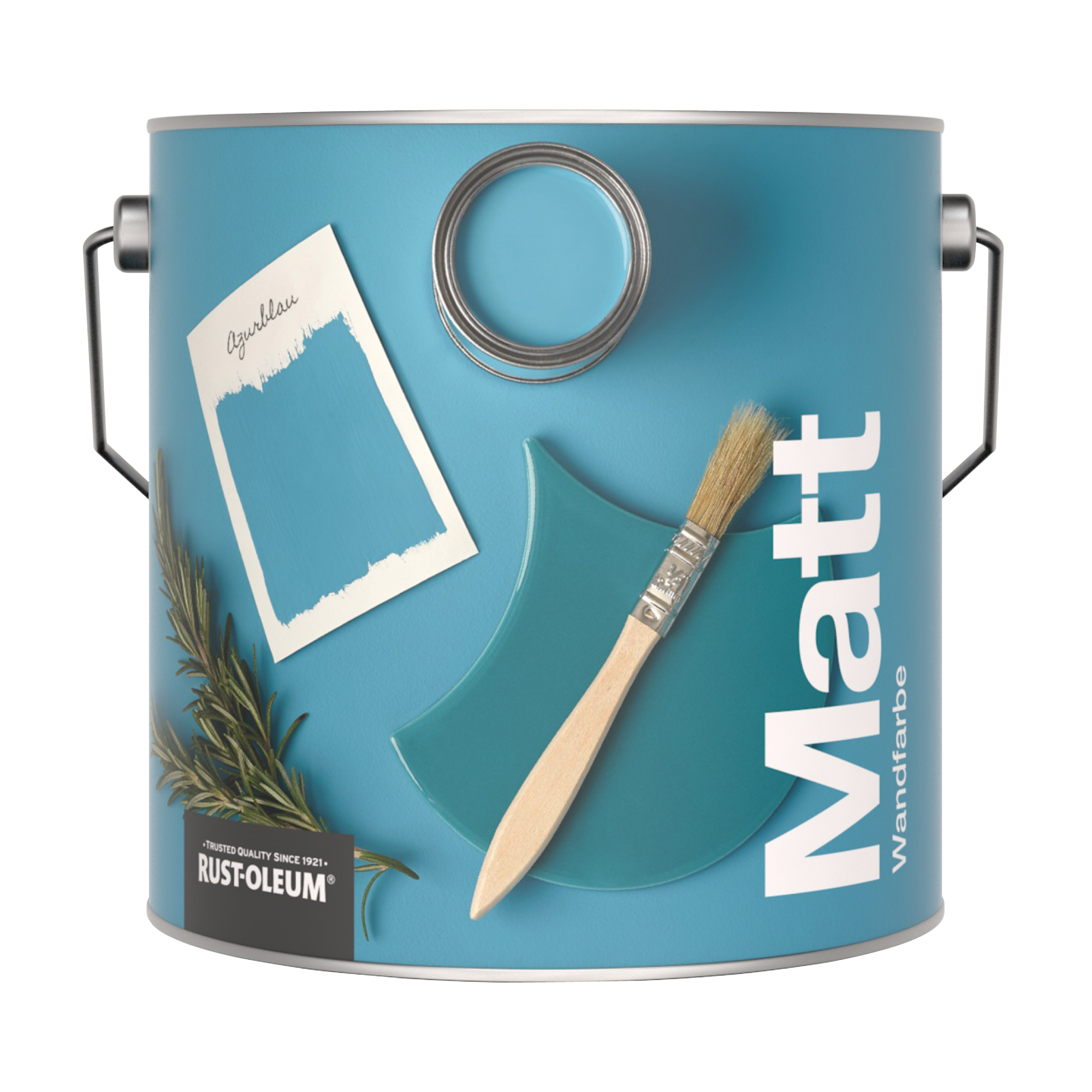 Abwaschbare matte Wandfarbe - Azurblau 2.5L
