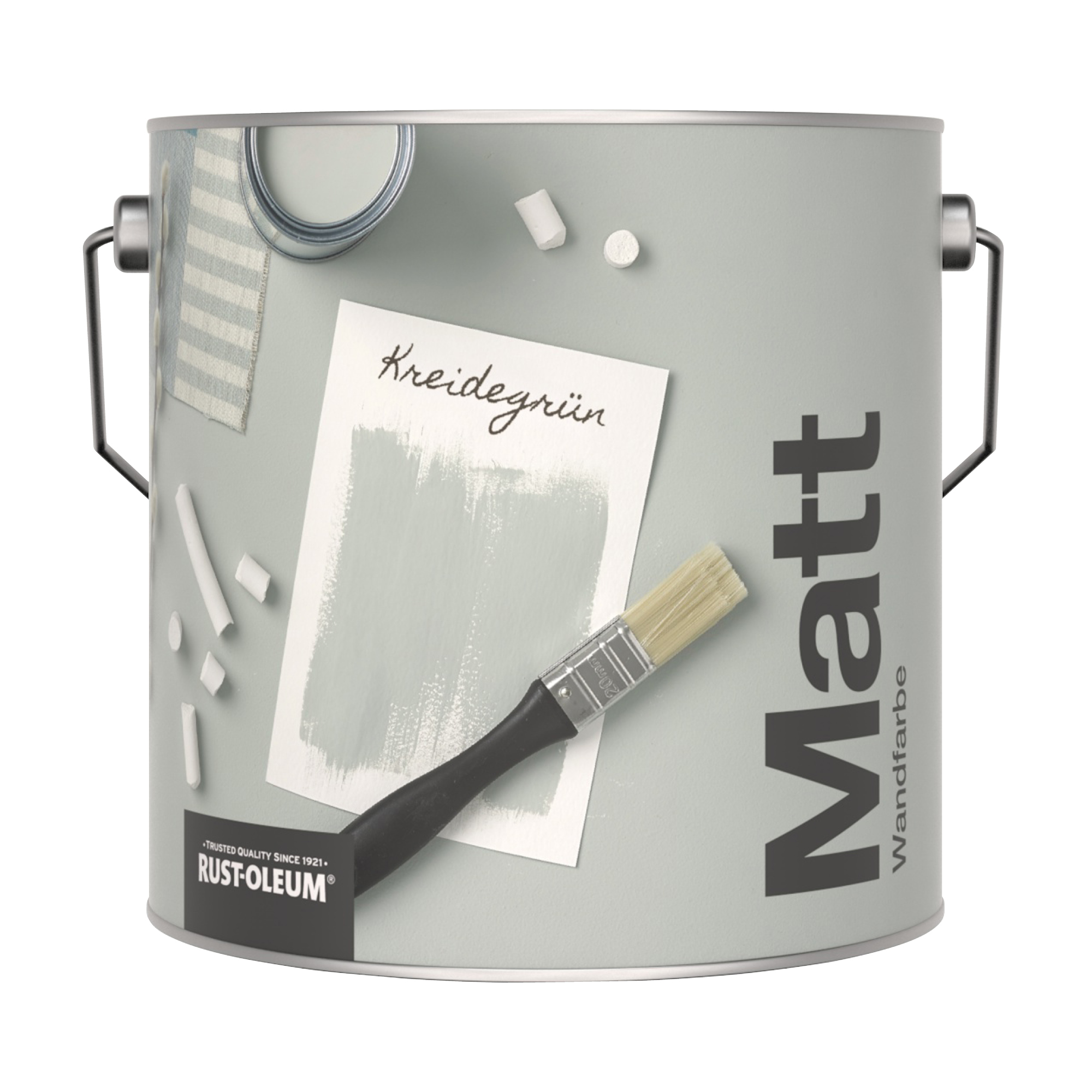 Abwaschbare matte Wandfarbe - Kreidegrün 2.5L
