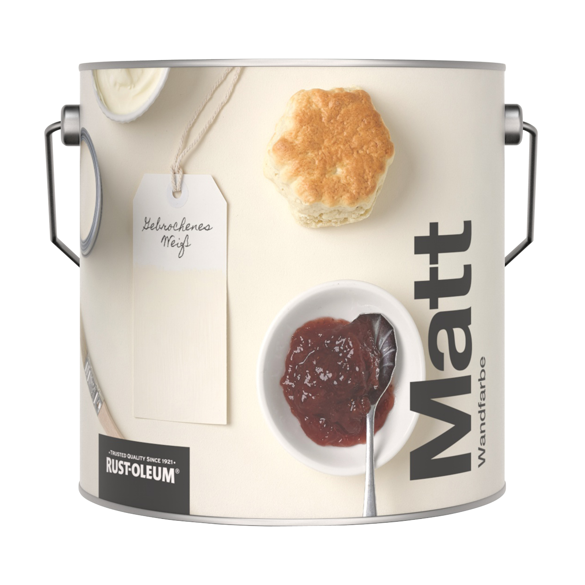 Abwaschbare matte Wandfarbe - Gebrochenes Weiß 2.5L