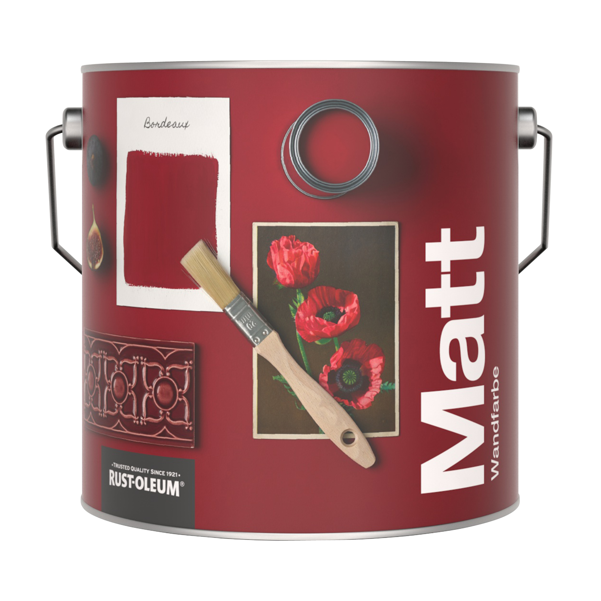 Abwaschbare matte Wandfarbe - Bordeaux 2.5L