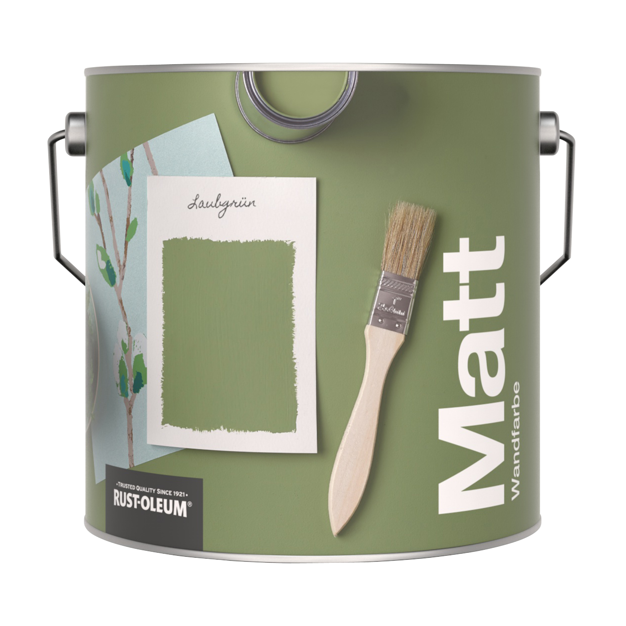 Abwaschbare matte Wandfarbe - Laubgrün 2.5L