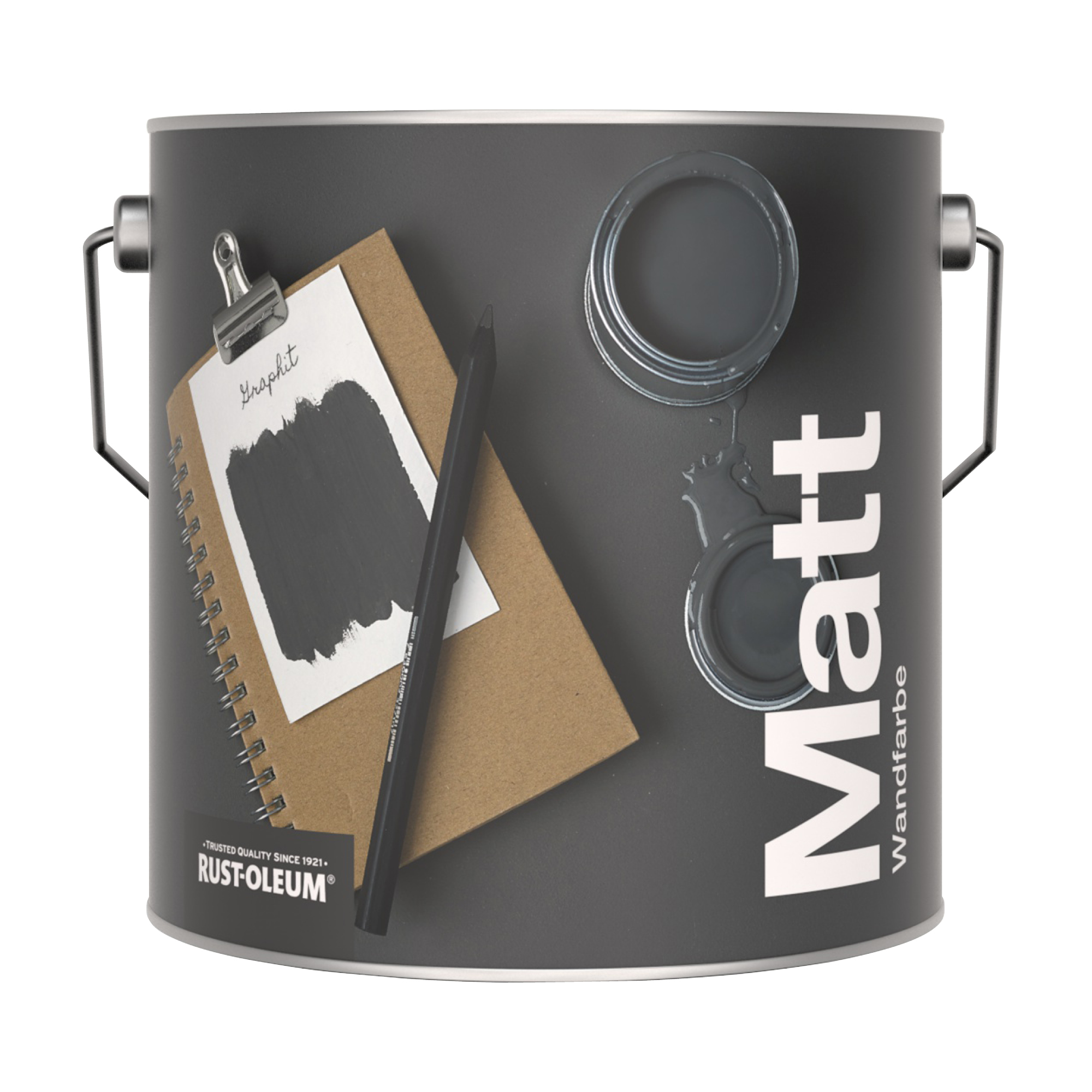 Abwaschbare matte Wandfarbe - Graphit 2.5L
