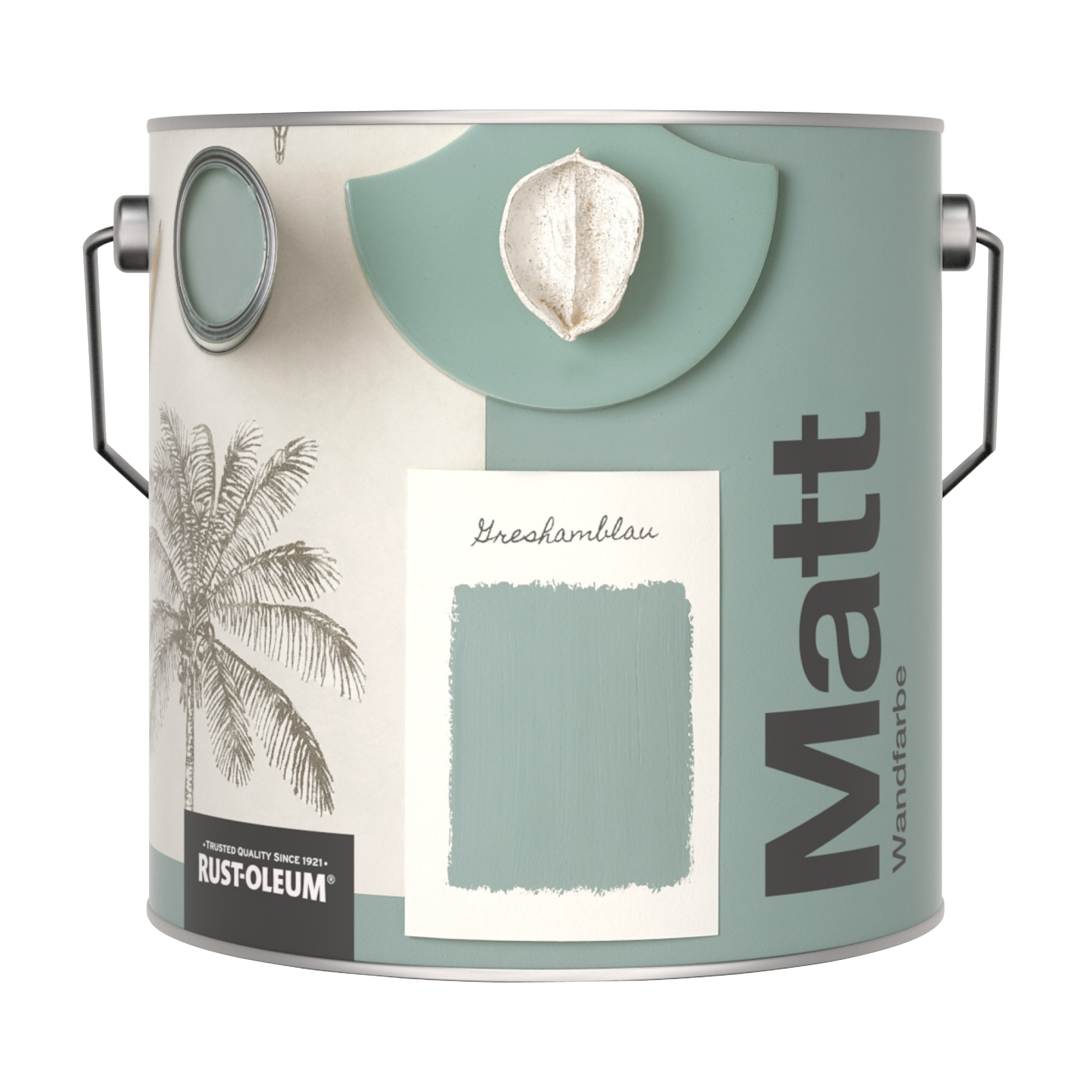 Abwaschbare matte Wandfarbe - Greshamblau 2.5L