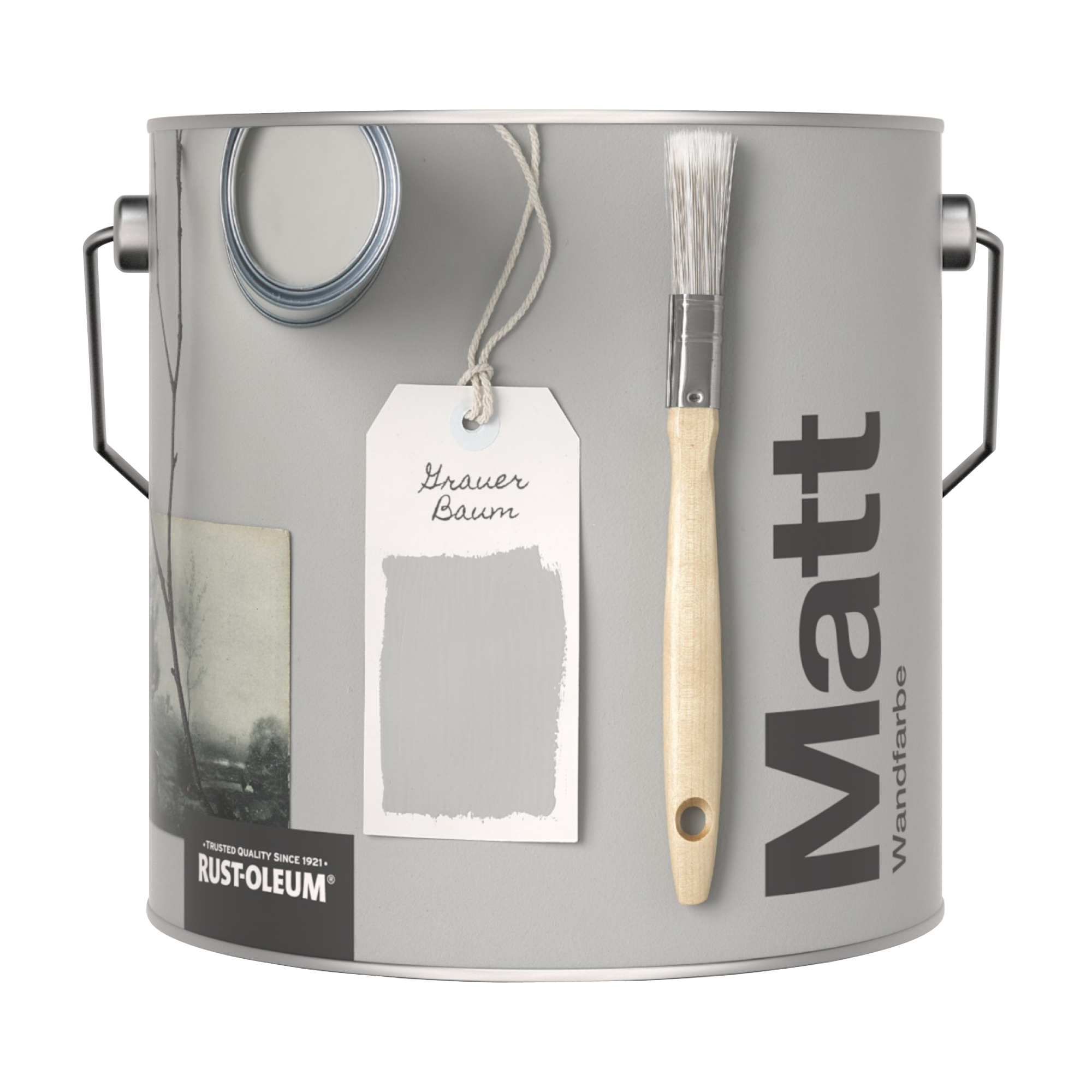 Abwaschbare matte Wandfarbe - Grauer Baum 2.5L