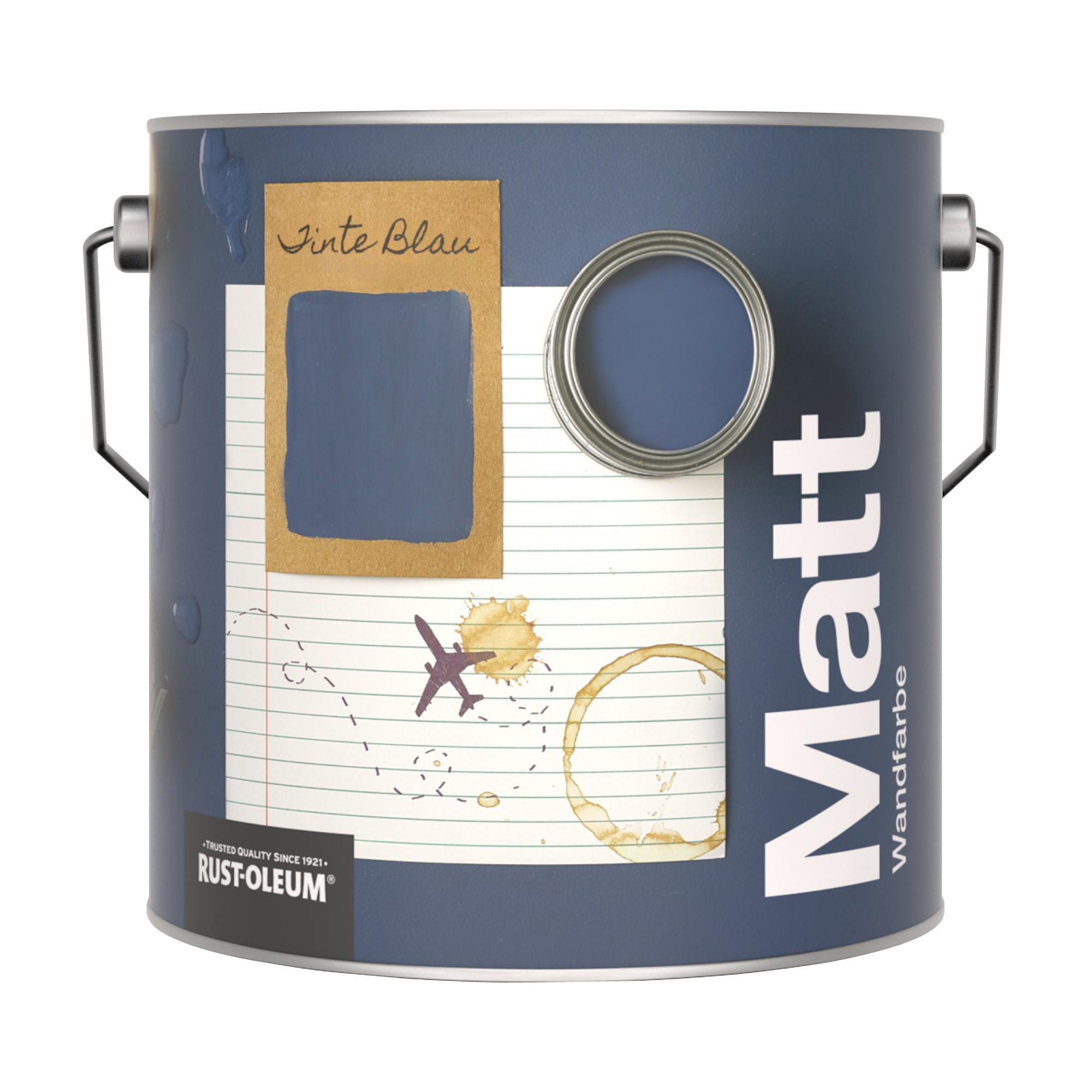 Abwaschbare matte Wandfarbe - Tinte Blau 2.5L