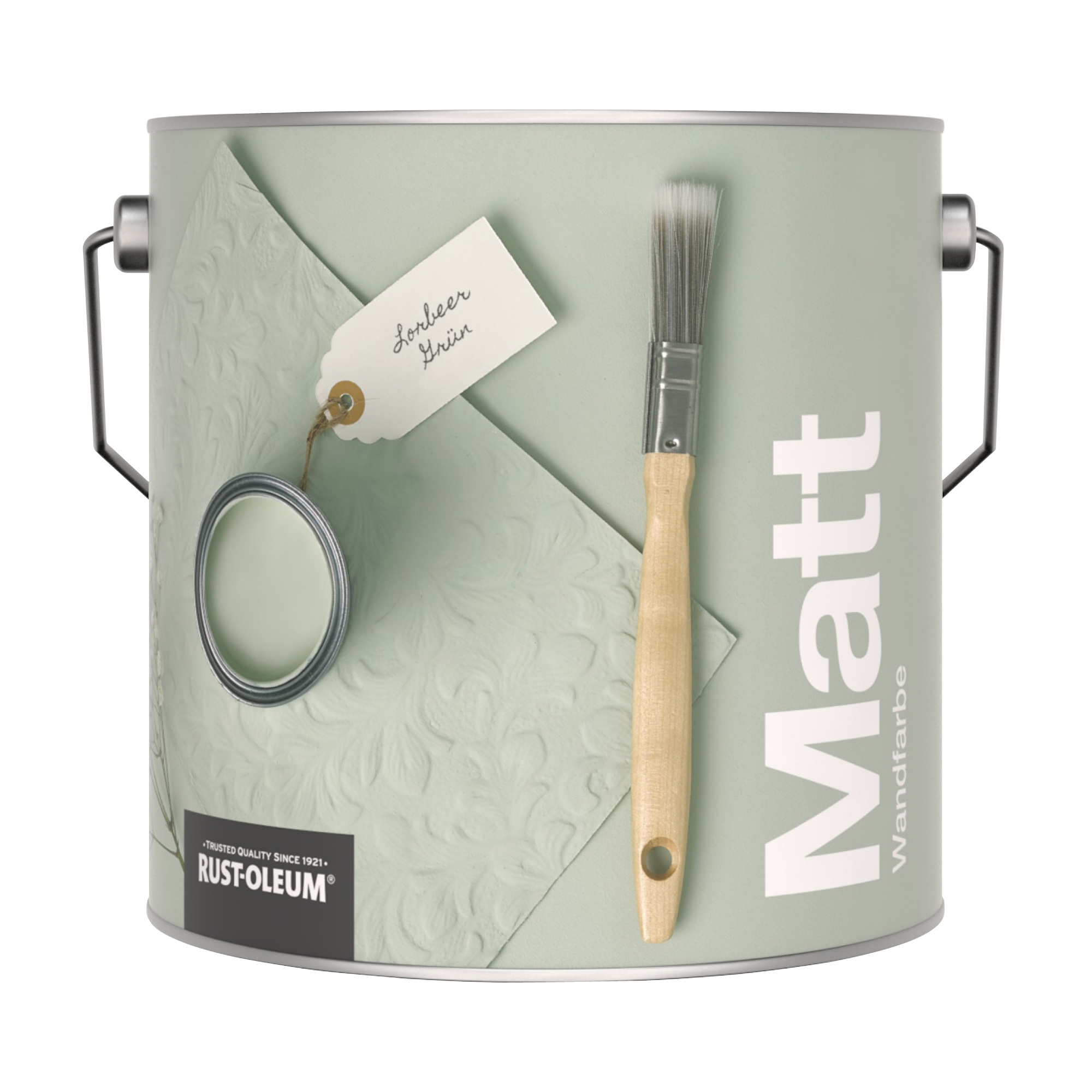 Abwaschbare matte Wandfarbe - Lorbeer Grün 2.5L
