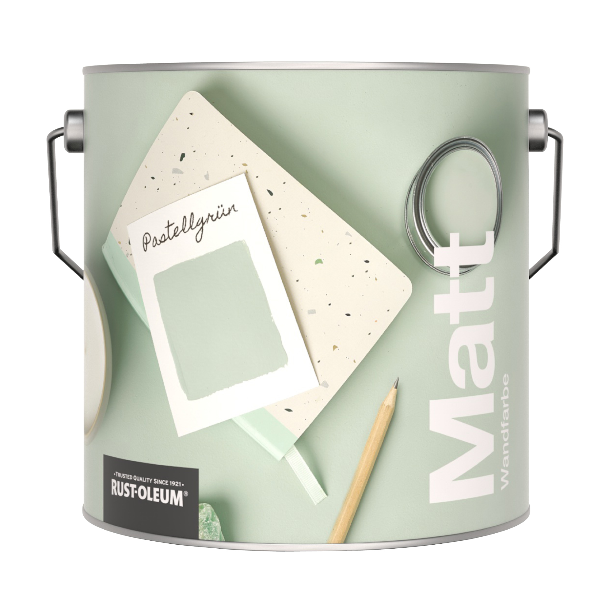 Abwaschbare matte Wandfarbe - Pastellgrün 2.5L
