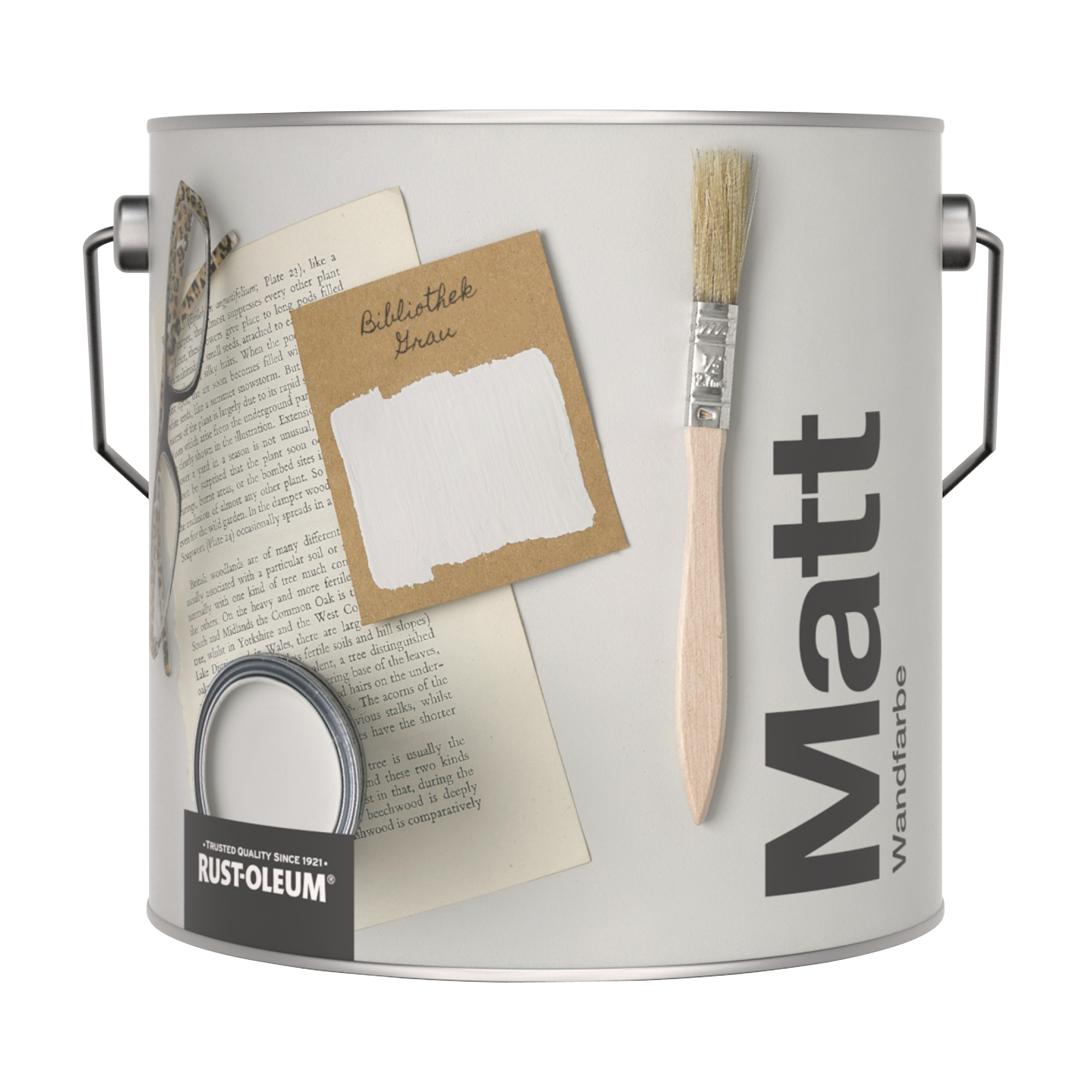 Abwaschbare matte Wandfarbe - Bibliothek Grau 2.5L
