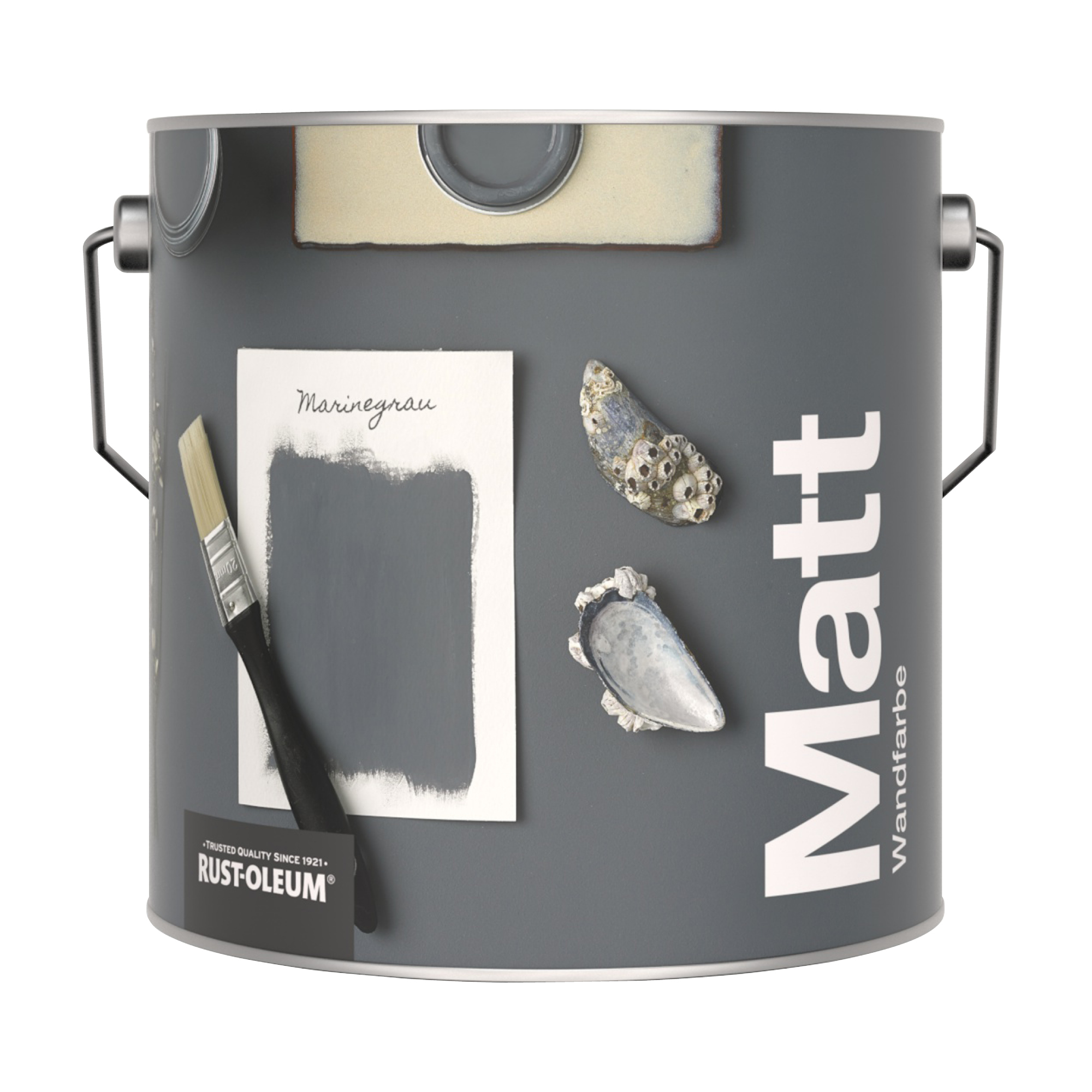 Abwaschbare matte Wandfarbe - Marinegrau 2.5L