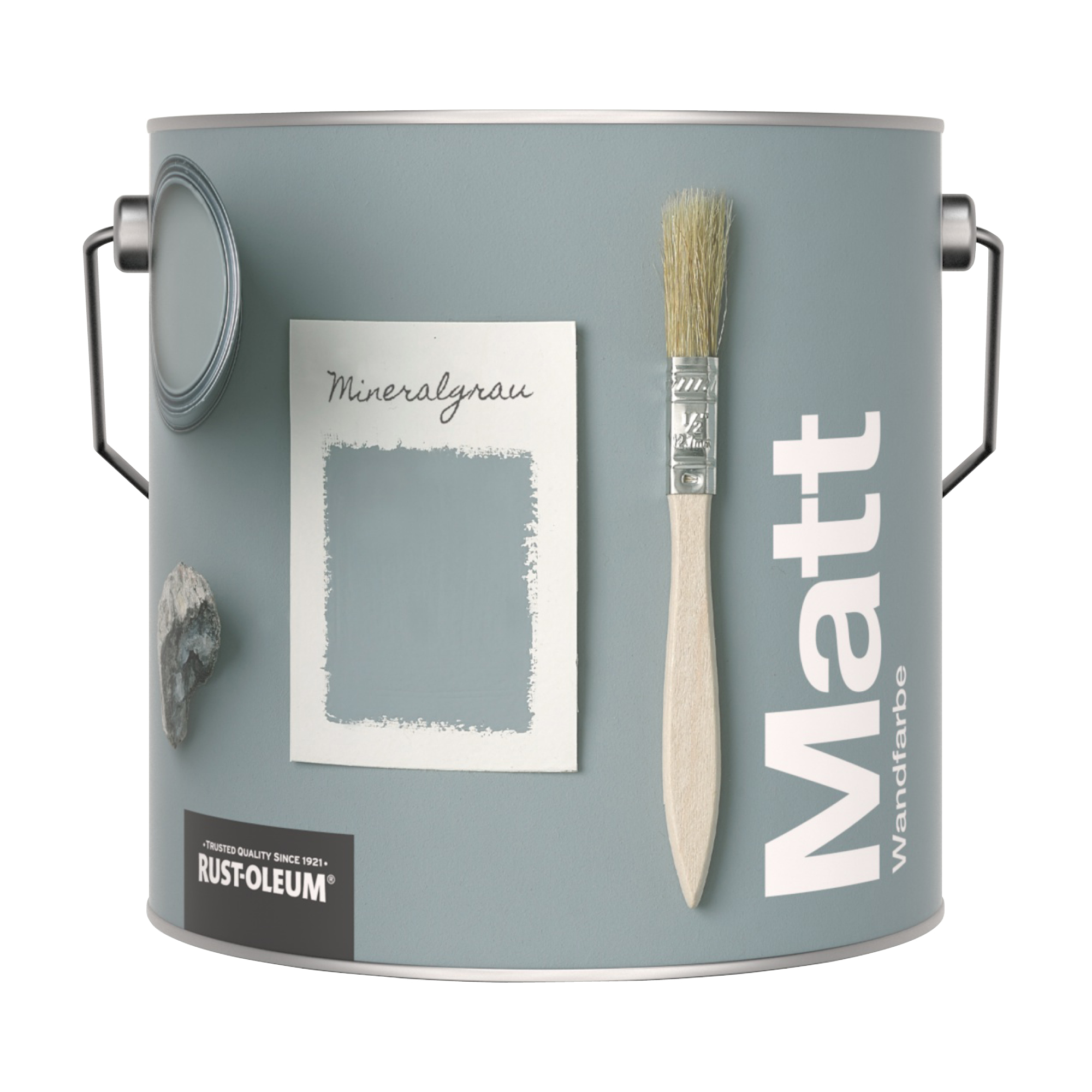 Abwaschbare matte Wandfarbe - Mineralgrau 2.5L