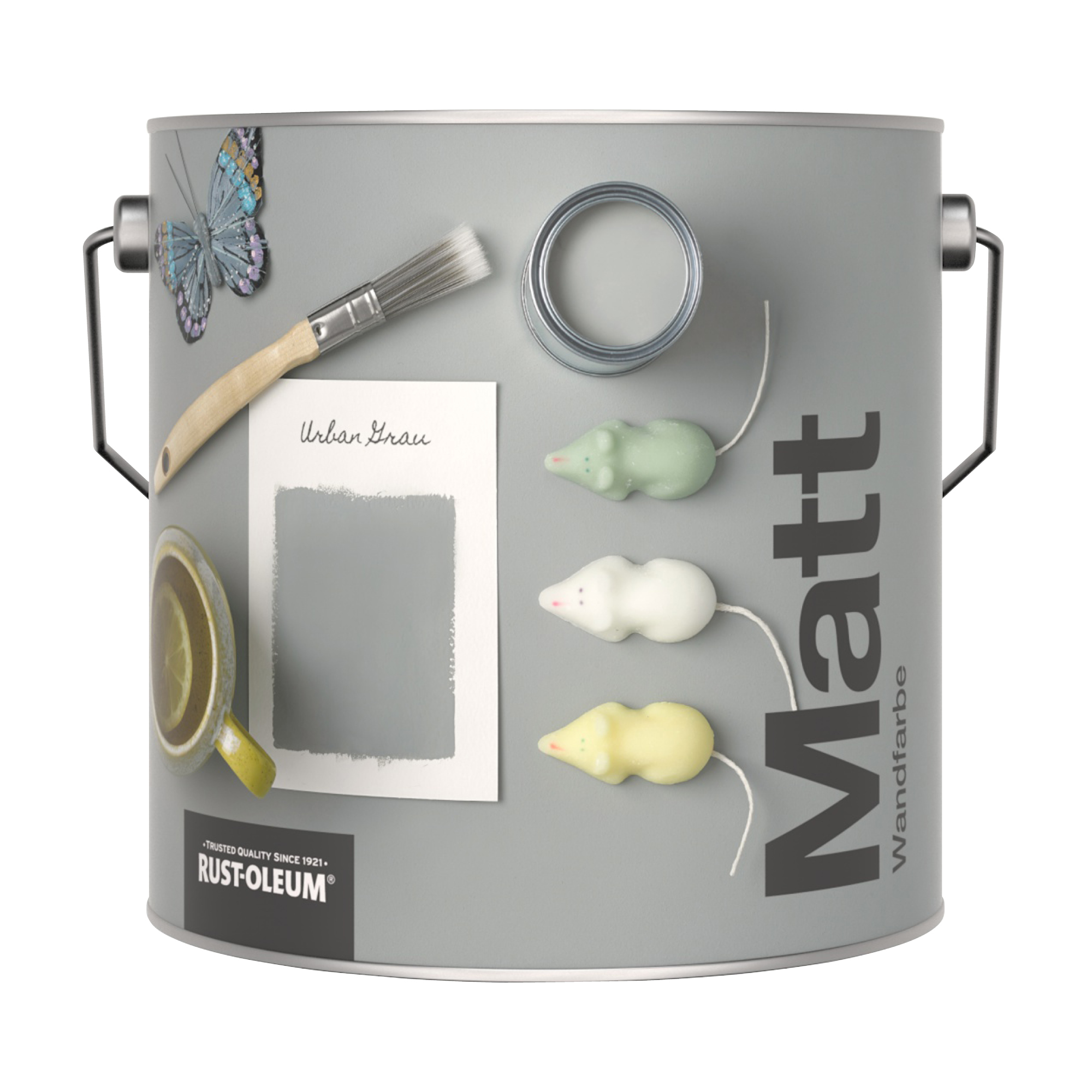 Abwaschbare matte Wandfarbe - Urban Grau 2.5L