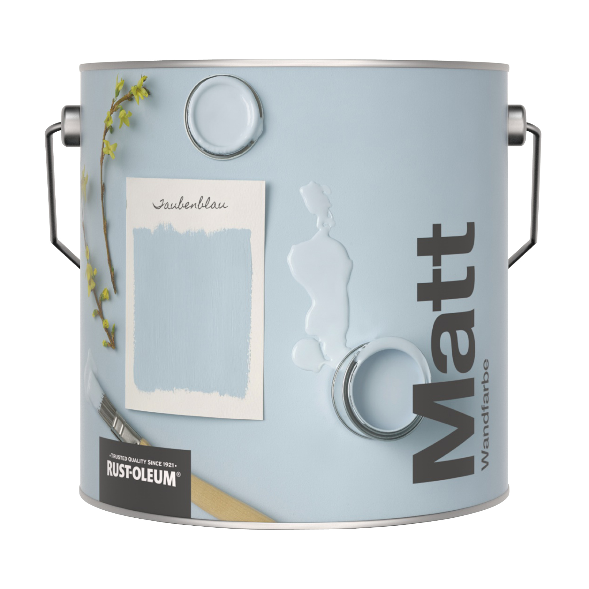 Abwaschbare matte Wandfarbe - Taubenblau 2.5L