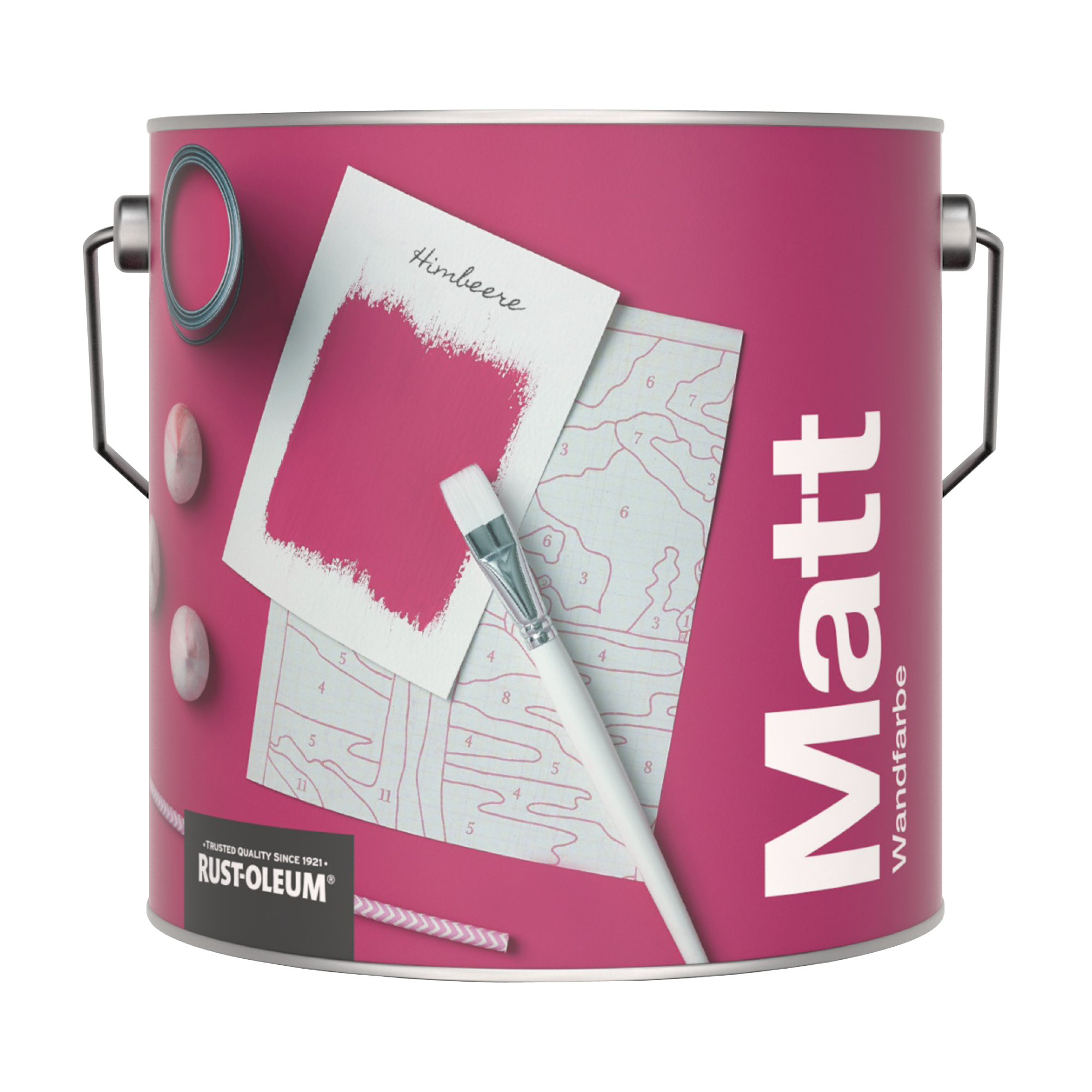 Abwaschbare matte Wandfarbe - Himbeere 2.5L