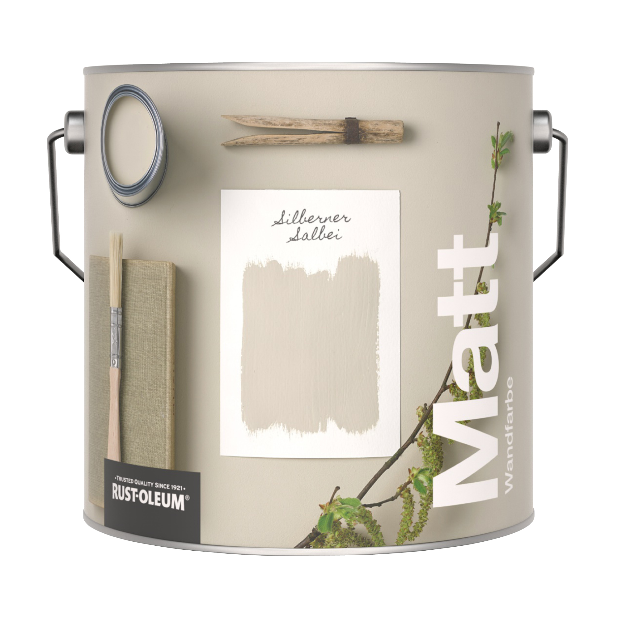 Abwaschbare matte Wandfarbe - Silberner Salbei 2.5L