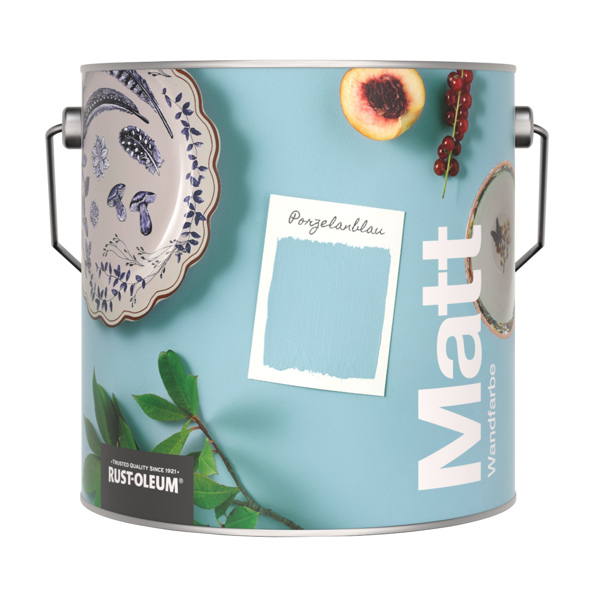 Abwaschbare matte Wandfarbe - Porzelanblau 2.5L