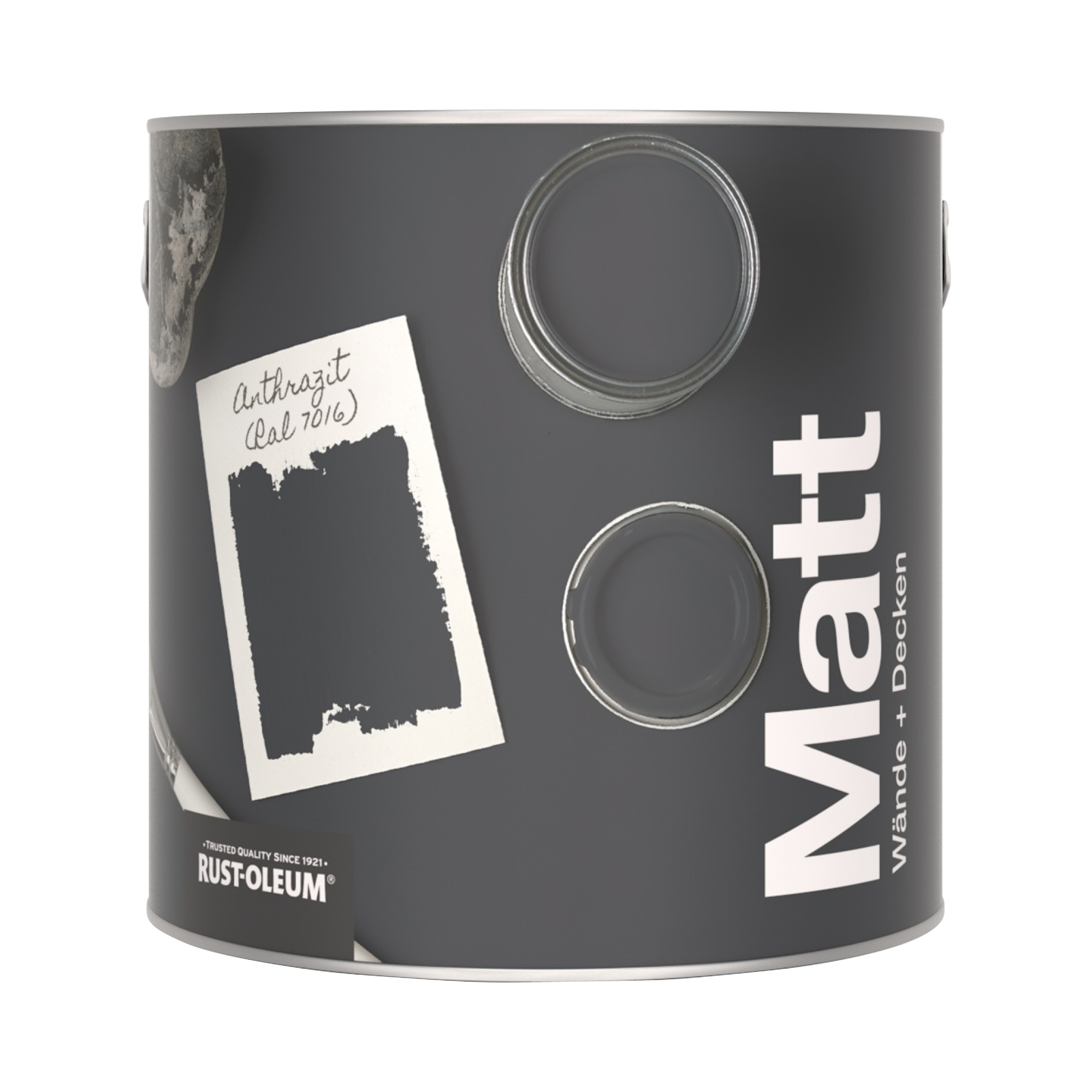 Abwaschbare matte Wandfarbe - Anthrazit (Ral 7016) 2.5L