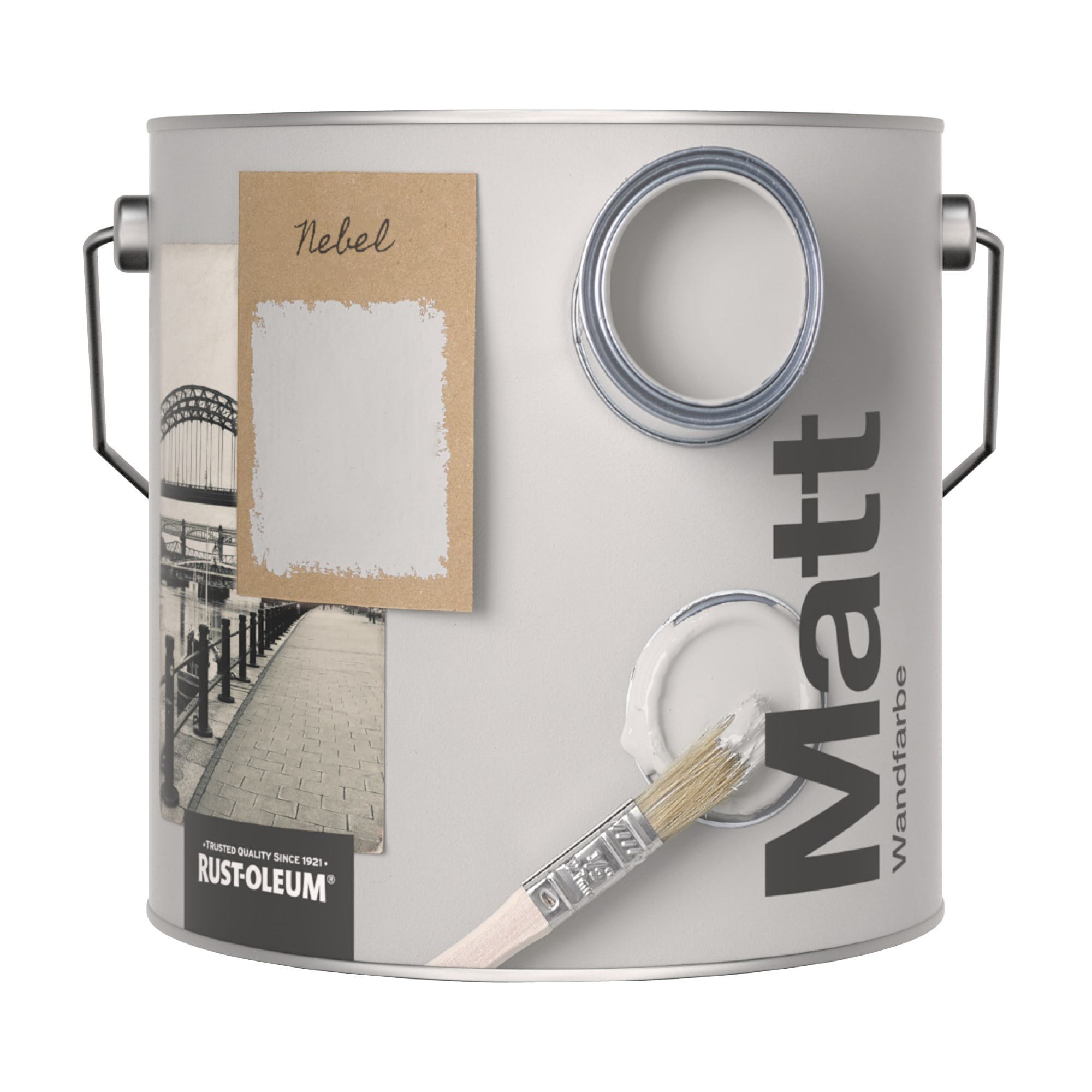Abwaschbare matte Wandfarbe - Nebel 2.5L