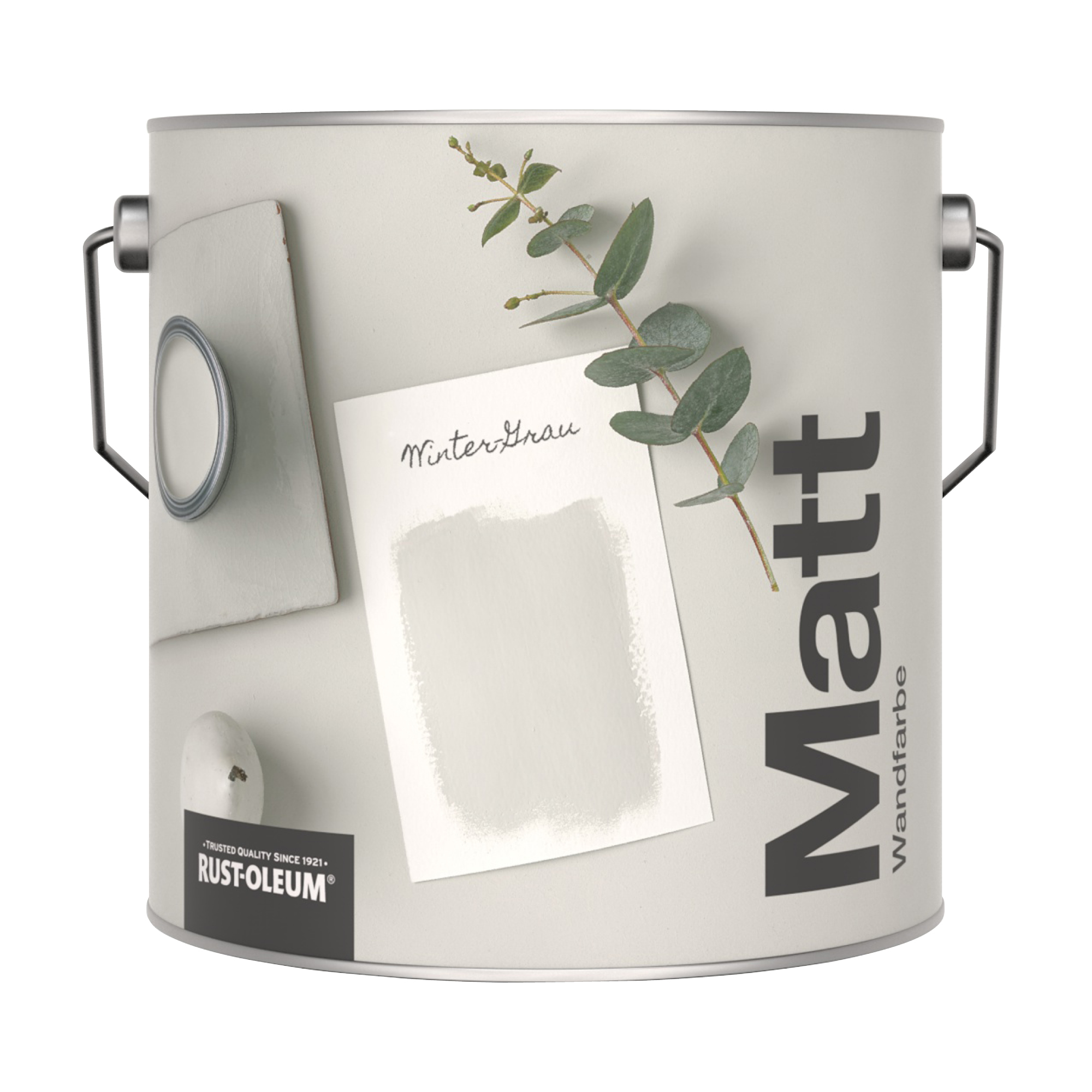Abwaschbare matte Wandfarbe - Winter-Grau 2.5L