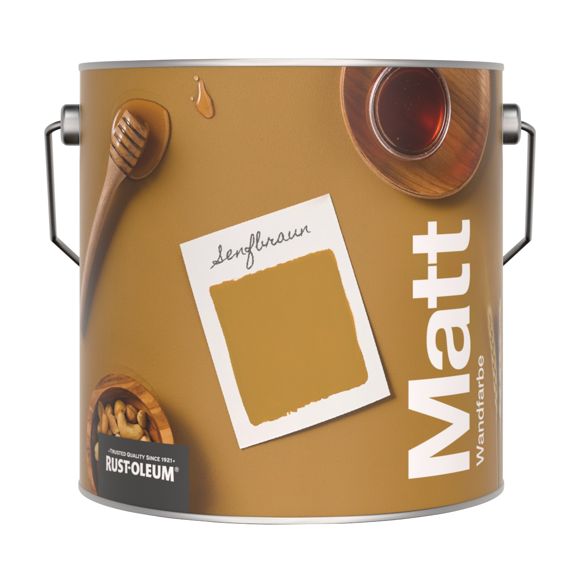 Abwaschbare matte Wandfarbe - Senfbraun 2.5L