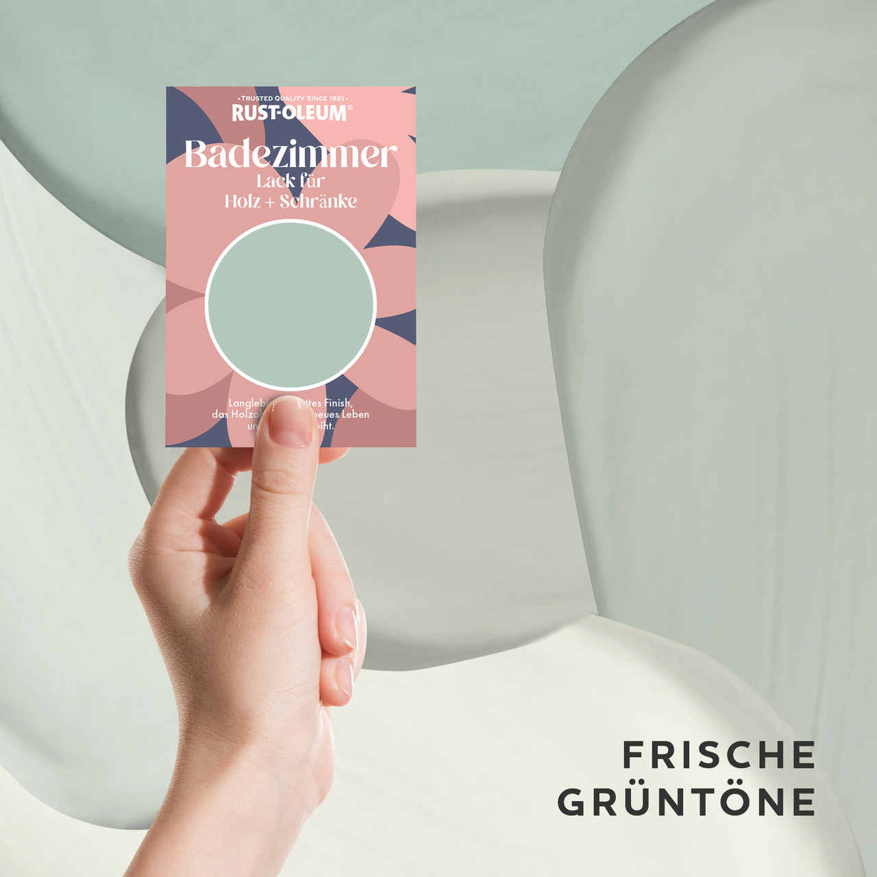 Badezimmer Holz und Schränke Testerbox  -  Frische Grüntöne