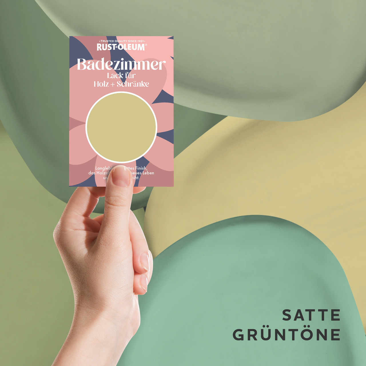 Badezimmer Holz und Schränke Testerbox  -  Satte Grüntöne