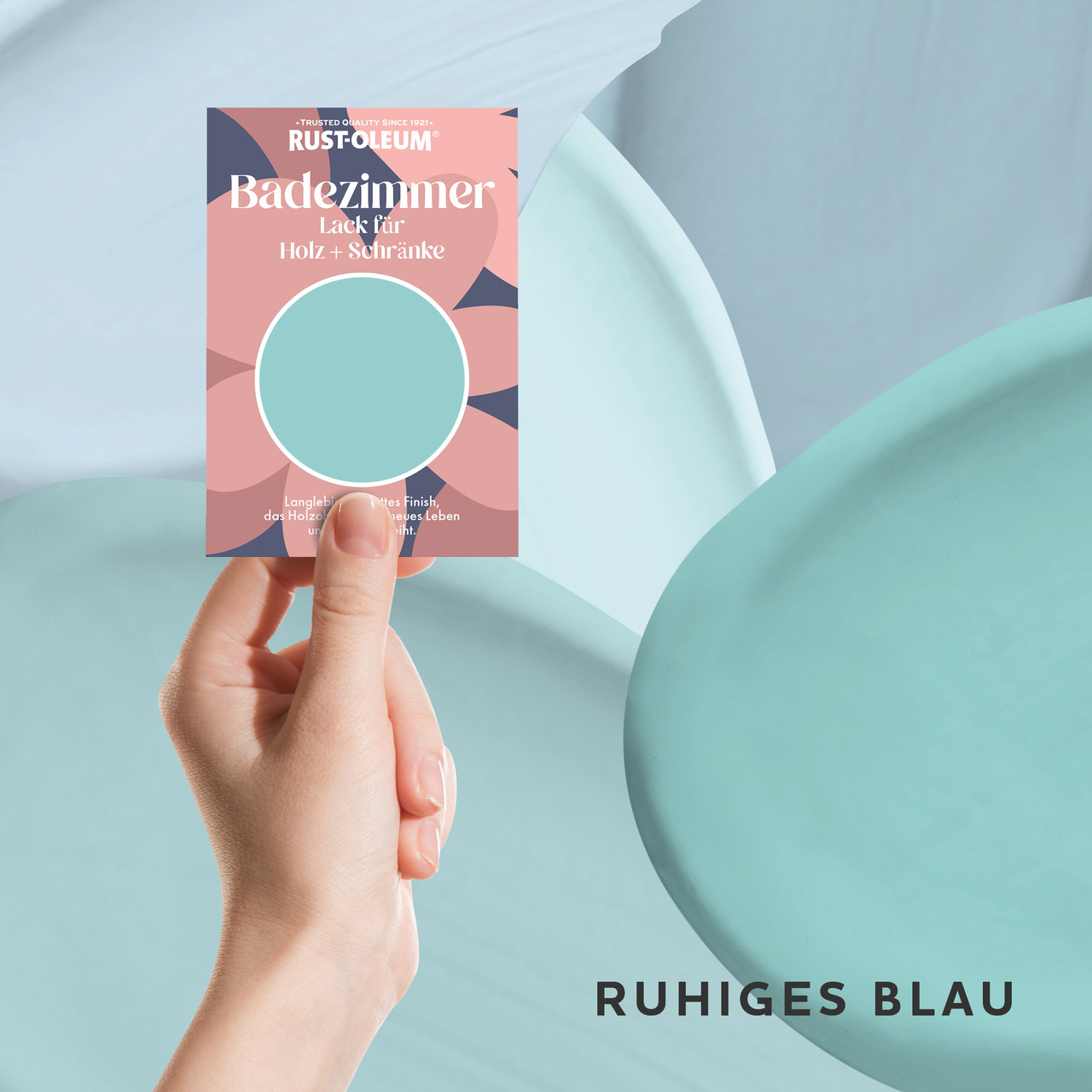 Badezimmer Holz und Schränke Testerbox - Ruhiges Blau