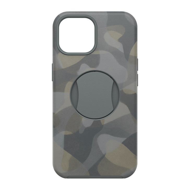 iPhone 15/14/13 Otterbox OtterGrip Symmetry w/ MagSafe Series Case - Grey (Iron Camo) - 15-11407