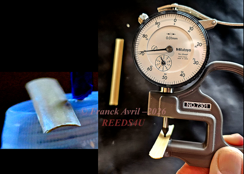 Example of a pre-gouged piece of cane, at .70mm center thickness.