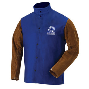 FR Cotton & Cowhide Hybrid Welding Jacket, Royal Blue (FRB9-30C/BS)