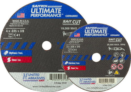 3" x .035" x 3/8" T1 Premium Performance Cut-Off Wheel (23150)