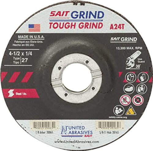 4-1/2" X 1/4" X 7/8" A24T Grinding Wheel (20065)