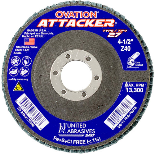 4-1/2" X 5/8"-11 Ovation Attacker Flap Disc (76316)