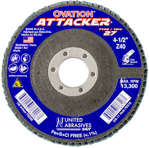 4-1/2" X 7/8" Ovation Attacker Flap Disc (76206)