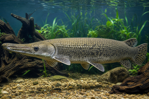 Alligator Gar — Generated representative illustration. Not actual stock or measured-size evidence. LOP asset d71917c1-cff4-4995-a513-7a6010ff9016