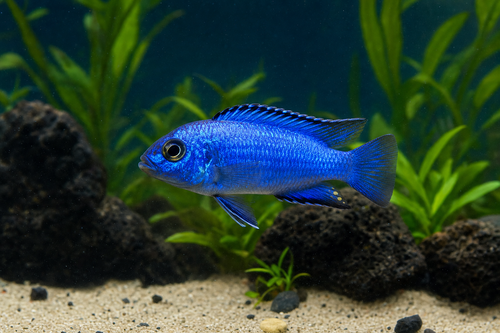 Neon Cichlid — Generated representative illustration. Not actual stock or measured-size evidence. LOP asset c2a560a8-1e1a-4b79-a5fd-b6481c8d800b