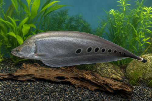 Clown Knife Fish — Generated representative illustration. Not actual stock or measured-size evidence. LOP asset a70c8aeb-743a-4f82-b802-4b0c99733d7b