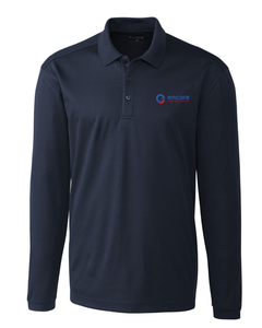 Clique Cotton Pique  Long Sleeve Polo | Navy