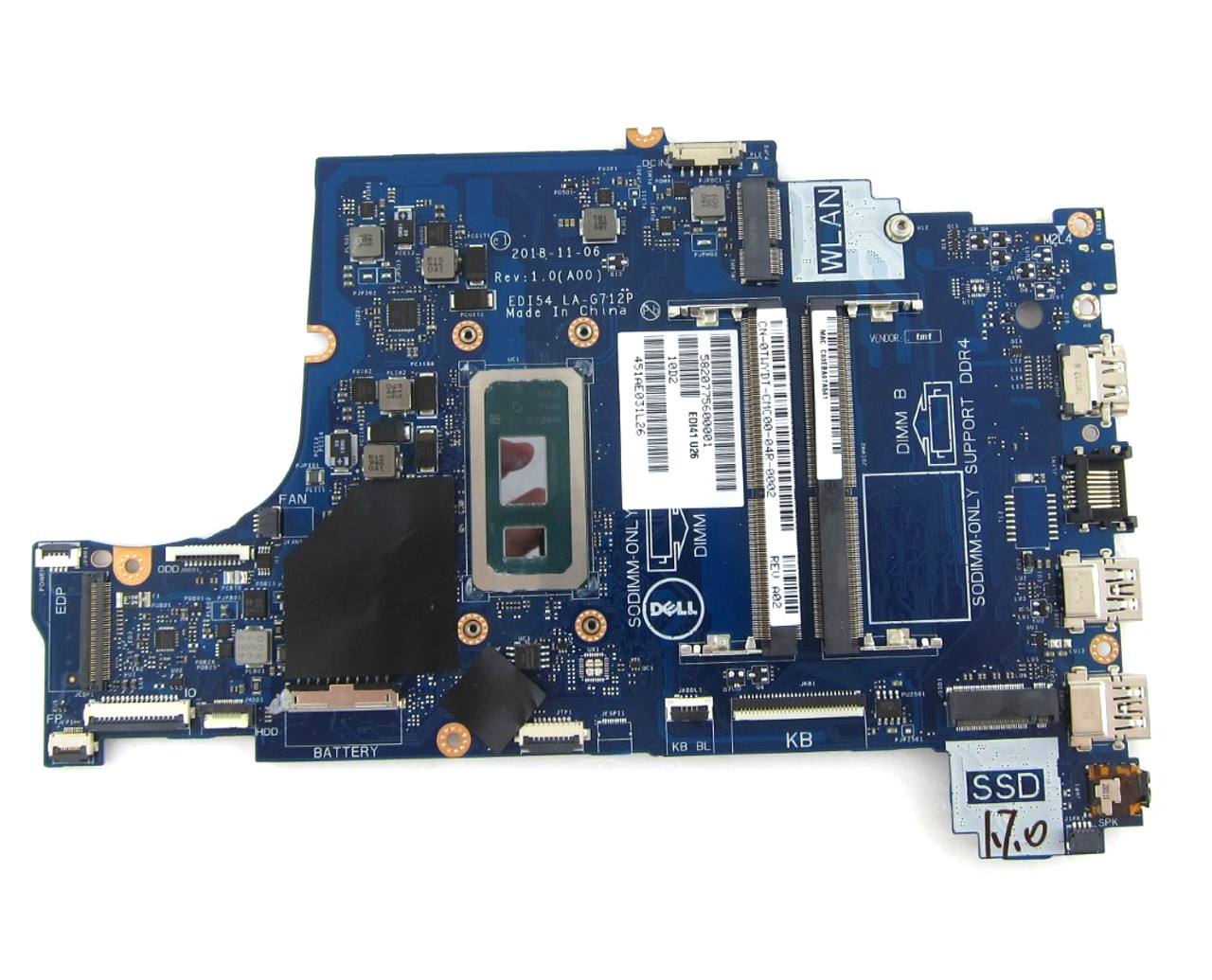 Dell Inspiron 3580 3583 3780 Motherboard Intel I3-8145U CPU - TWYDT