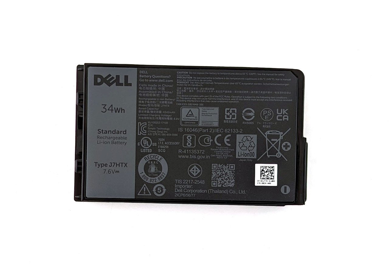 Dell Latitude 12 Rugged Tablet 7202 7212 7220 2-cell 34Wh Battery - J7HTX