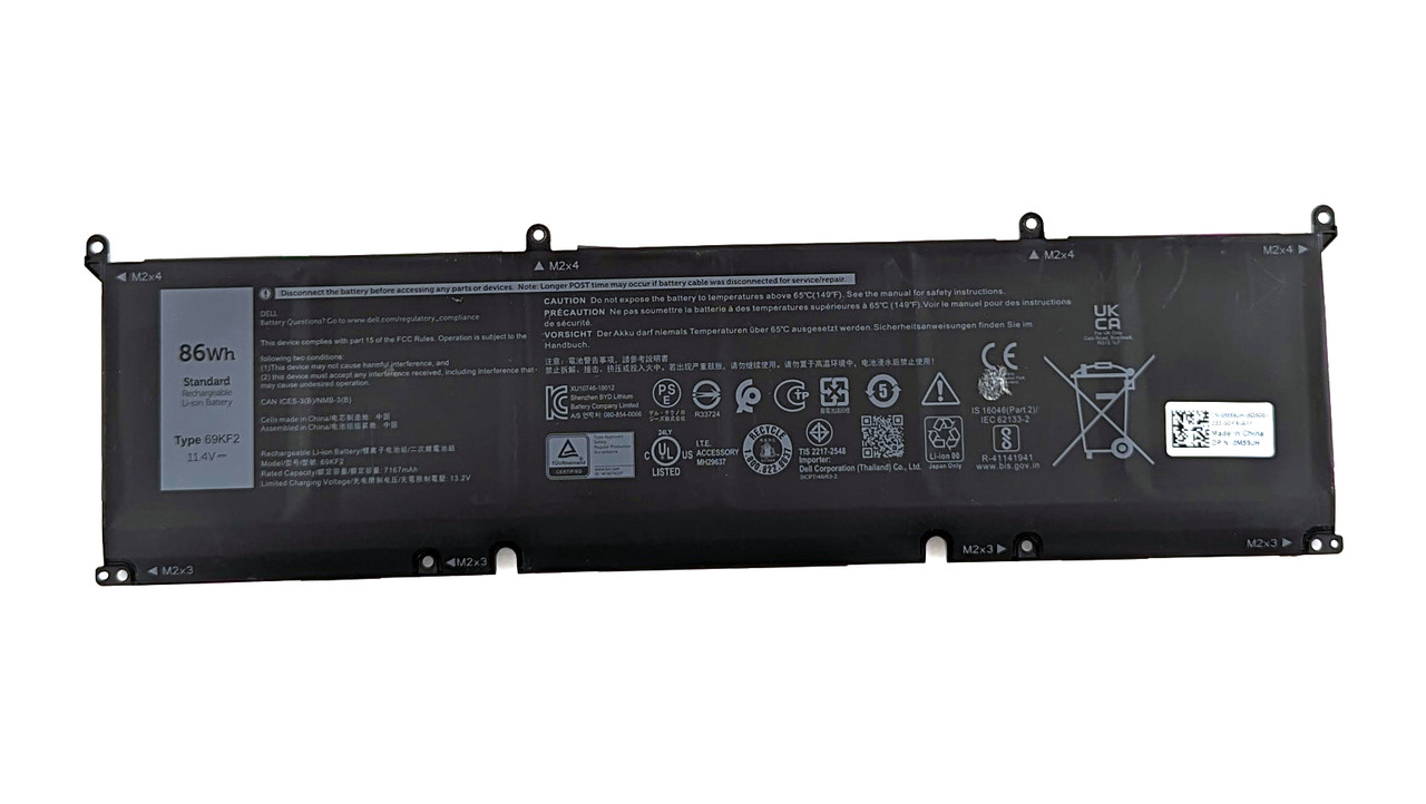 Replacement 69KF2 86Wh Laptop Battery For Dell G15 5510 5511 5520, XPS 15 9500 9510 9520, Inspiron 7510