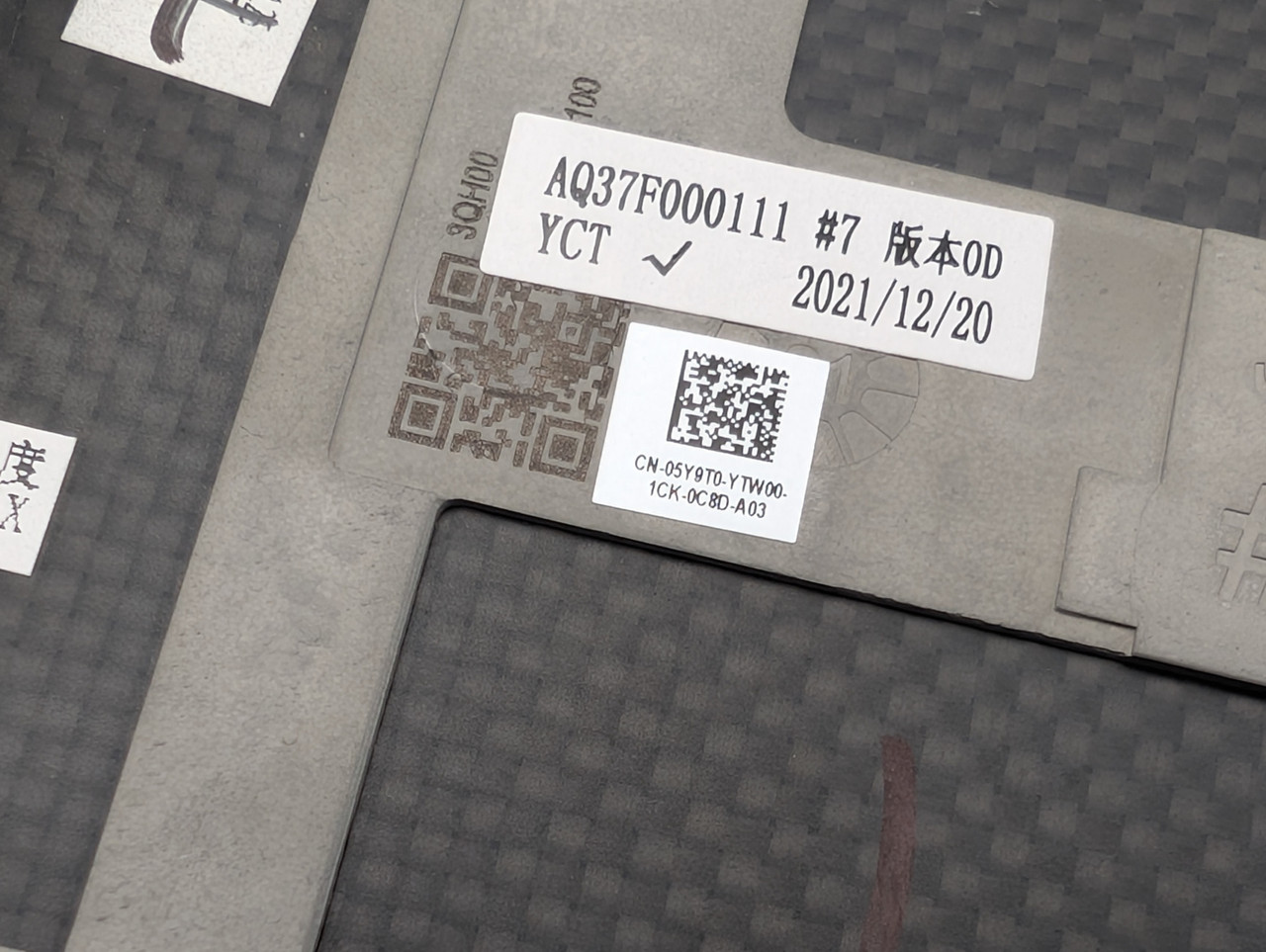 Dell XPS 15 9500 9510 Touchpad Palmrest Backlit Keyboard - 5Y9T0