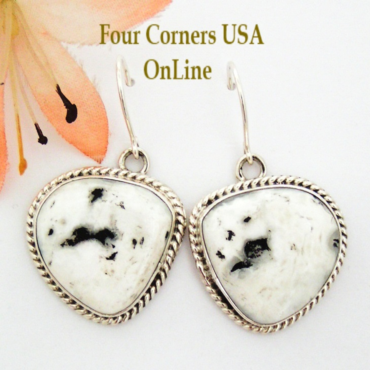White buffalo turquoise earrings clearance