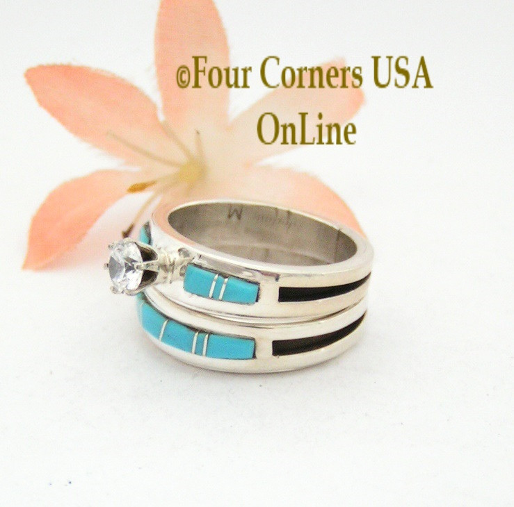 Ring Set Native American Wedding Rings Turquoise Size Turquoise