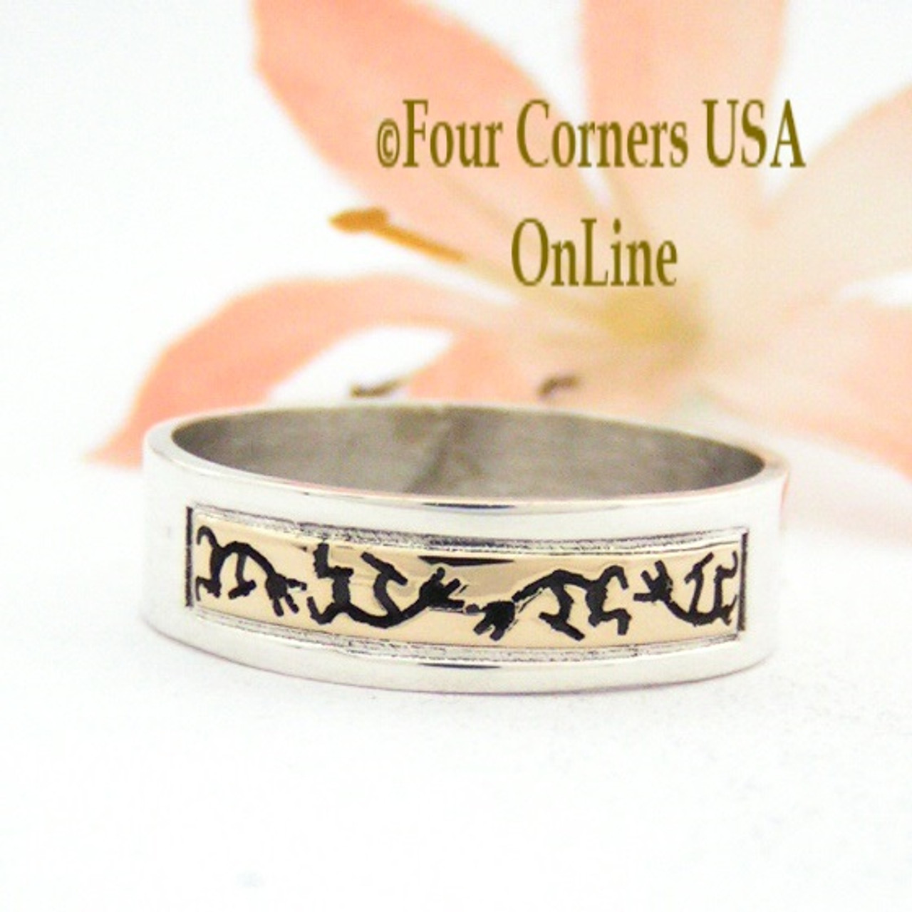 Size 9 Ring 14k Gold And Sterling Kokopelli Native American