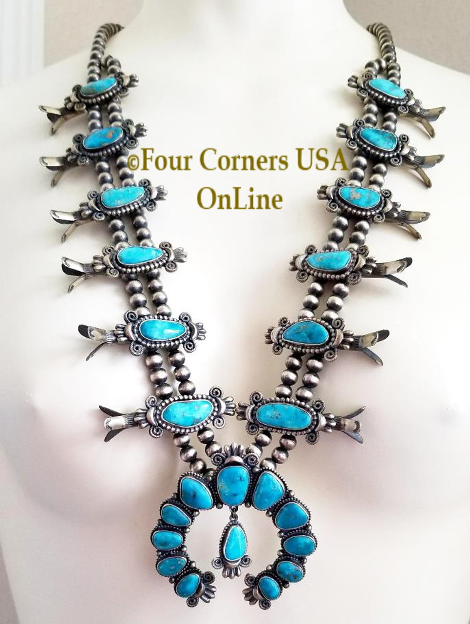 Turquoise Squash Blossom Neckalce – Brit West