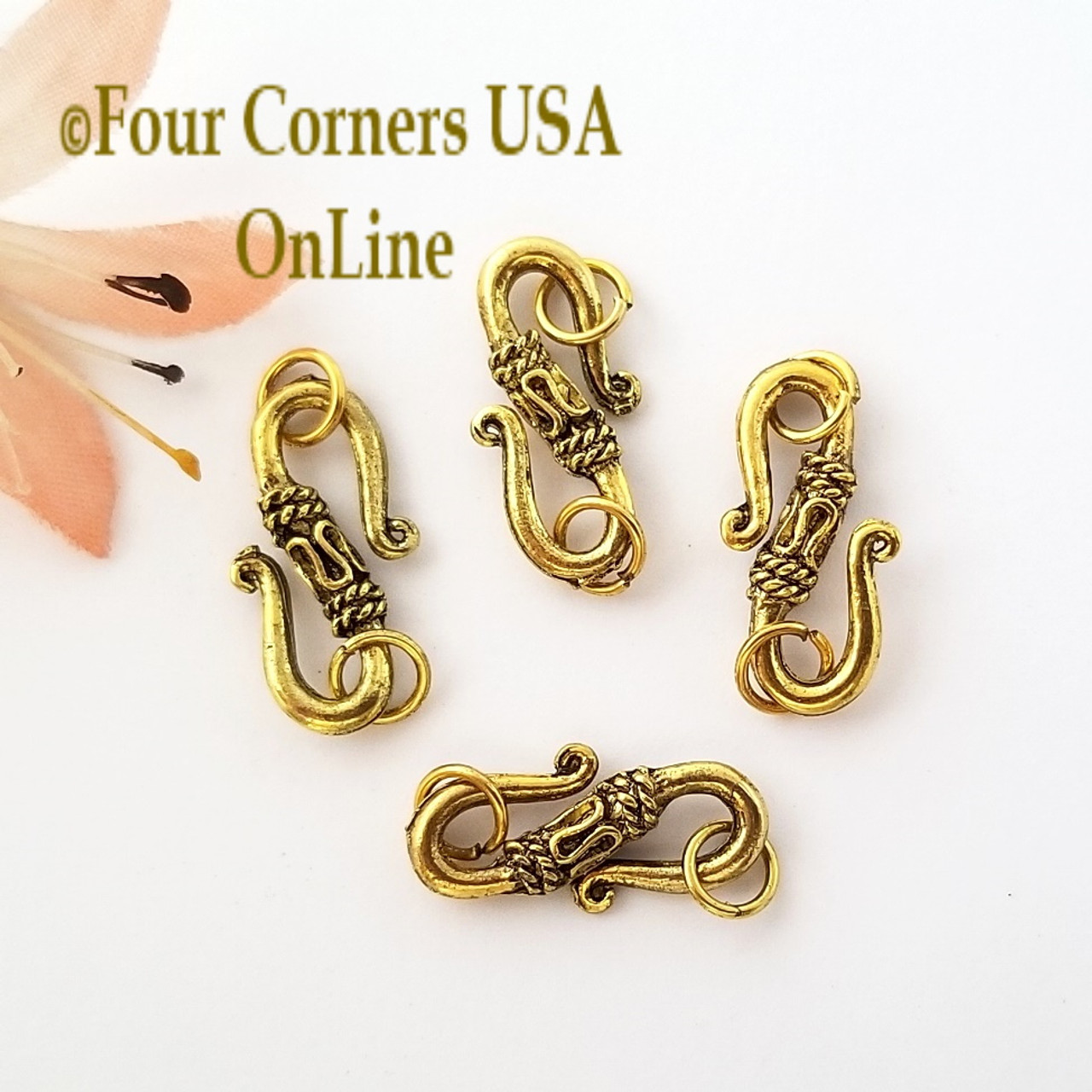 Gold Plated 22mm S Hook Clasp 20 Pieces Special Buy Final Sale BDZ-2056 -  Four Corners USA Online